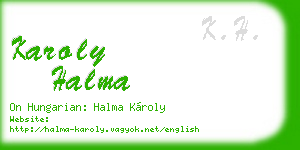 karoly halma business card